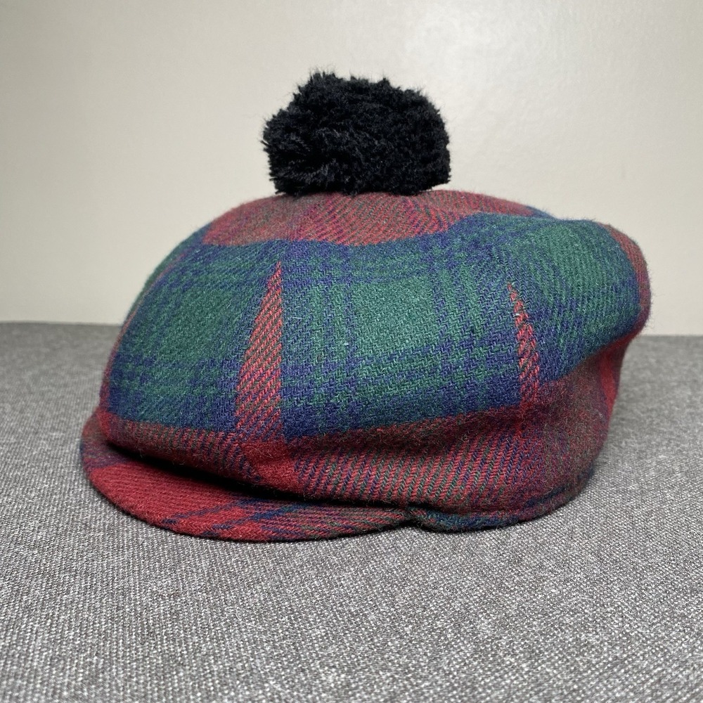 Vintage Glen Appin Scotland Tam Toorie Eight Piece Tartan Mixed Fibers Size M